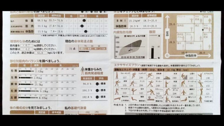 ジム通い1か月後のインボディ「やや普通」